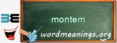 WordMeaning blackboard for montem